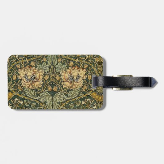 ウィリアムモリスハニーサックルグリーンフローラ ラゲッジタグ (裏面横)