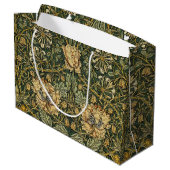 ウィリアムモリスハニーサックルグリーンフローラ ラージペーパーバッグ (裏面アングル)