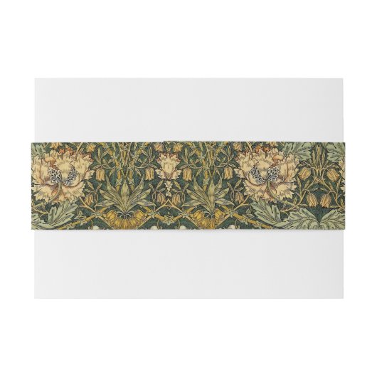 ウィリアムモリスハニーサックルグリーンフローラ 招待状ベリーバンド (裏面例)