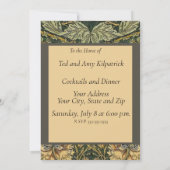 ウィリアムモリスハニーサックルグリーンフローラ 招待状 (裏面)