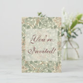 ウィリアムモリスハニーサックルグリーンフローラ 招待状 (スタンド正面)