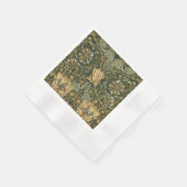 ウィリアムモリスハニーサックルグリーンフローラ 縁ありカクテルナプキン (角)