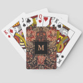 ウィリアムモリスハニーサックルパターンとモノグラム トランプ (裏面)