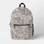 ウィリアムモリスバチェラーズボタンフラワーボット プリントバックパック (正面)
