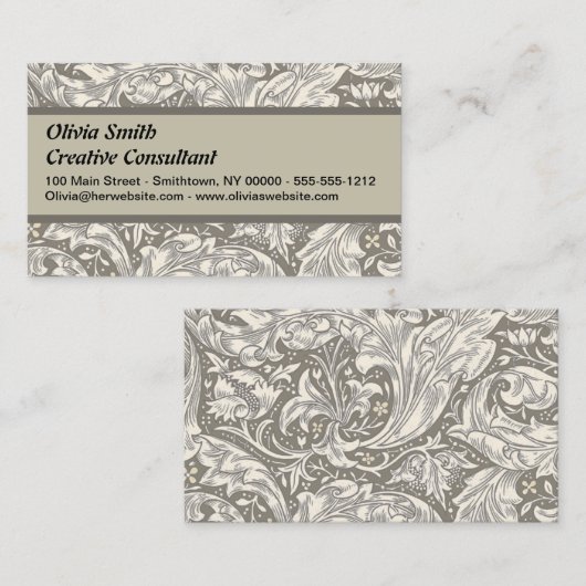 ウィリアムモリスバチェラーズボタンフラワーボット 名刺 (正面/裏面)