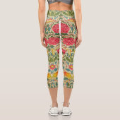 ウィリアムモリスバラフローラチンツピンク カプリレギンス (裏面)