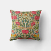 ウィリアムモリスバラフローラチンツピンク クッション (裏面)