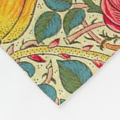 ウィリアムモリスバラフローラチンツピンク フリースブランケット (角)