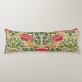 ウィリアムモリスバラフローラチンツピンク ボディピロー (正面)