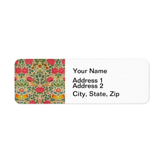 ウィリアムモリスバラフローラチンツピンク ラベル (正面)