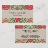 ウィリアムモリスバラフローラチンツピンク 名刺 (正面/裏面)