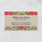 ウィリアムモリスバラフローラチンツピンク 名刺 (裏面)