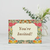 ウィリアムモリスバラフローラチンツピンク 招待状 (スタンド正面)