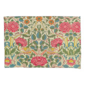 ウィリアムモリスバラフローラチンツピンク 枕カバー (正面)