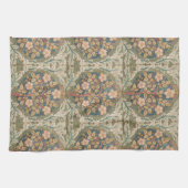 ウィリアムモリスバラリースヴィンテージ開花バラ キッチンタオル (横)