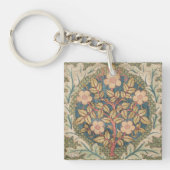 ウィリアムモリスバラリースヴィンテージ開花バラ キーホルダー (正面)