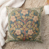 ウィリアムモリスバラリースヴィンテージ開花バラ クッション (ブランケット)