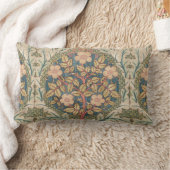 ウィリアムモリスバラリースヴィンテージ開花バラ ランバークッション (ブランケット)