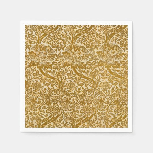 ウィリアムモリスバラ&ティスルフローラゴールデン スタンダードカクテルナプキン (正面)