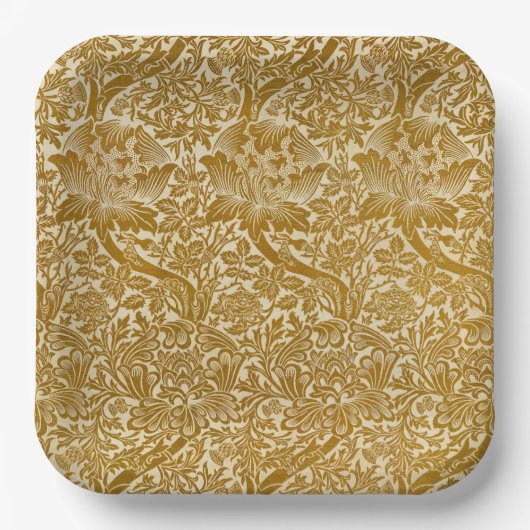 ウィリアムモリスバラ&ティスルフローラゴールデン ペーパープレート (正面)