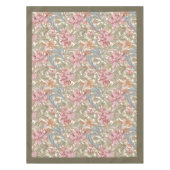 ウィリアムモリスパンペネルパステルピンク緑のセージ テーブルクロス (正面)