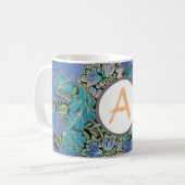 ウィリアムモリスパーソナライズされたイニシャルマグ コーヒーマグカップ (正面左)