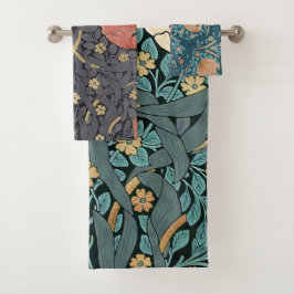 ウィリアムモリスパーペネルヴィンテージパターンバスTowe バスタオルセット