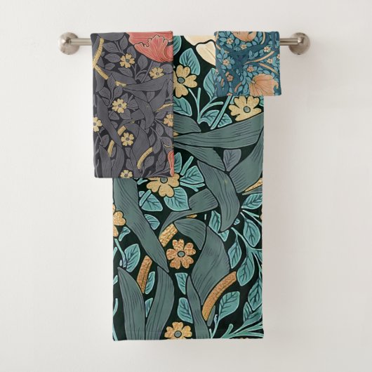 ウィリアムモリスパーペネルヴィンテージパターンバスTowe バスタオルセット (インサイチュ)