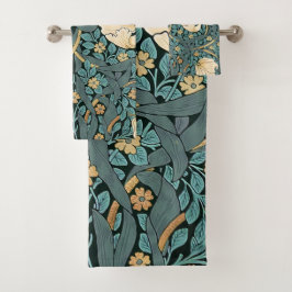 ウィリアムモリスパーペネルヴィンテージパターンバスTowe バスタオルセット