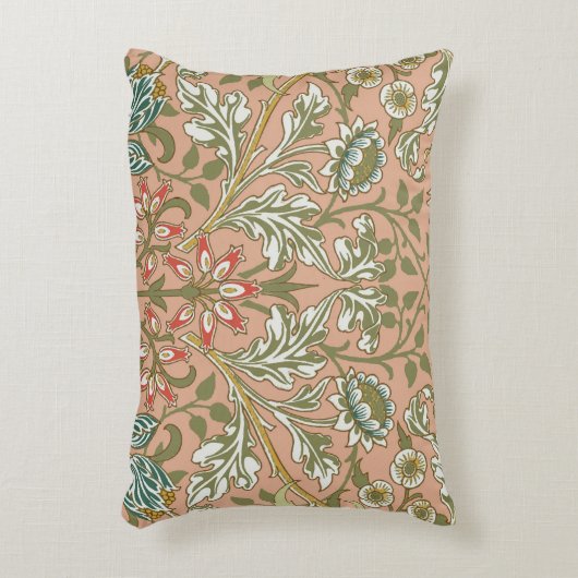 ウィリアムモリスヒアシントフラワーバラアート アクセントクッション (正面(垂直))