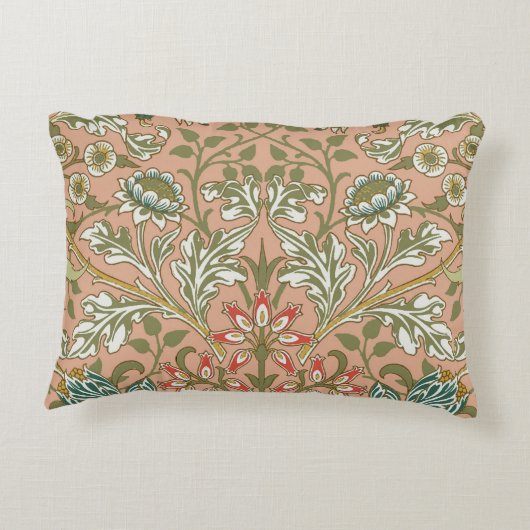 ウィリアムモリスヒアシントフラワーバラアート アクセントクッション (裏面)