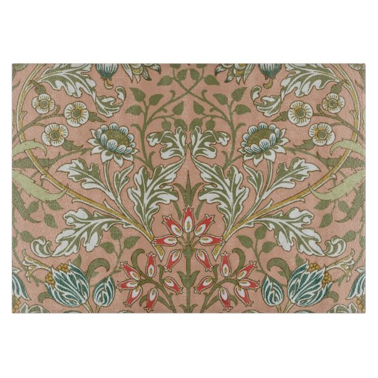 ウィリアムモリスヒアシントフラワーバラアート カッティングボード (正面)