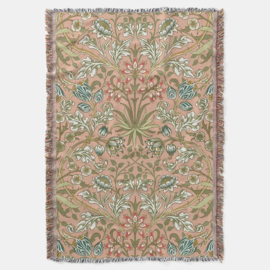 ウィリアムモリスヒアシントフラワーバラアート スローブランケット (正面縦)