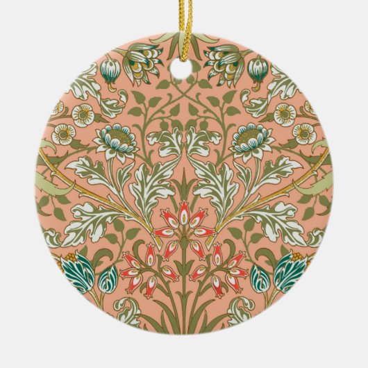 ウィリアムモリスヒアシントフラワーバラアート セラミックオーナメント (正面)