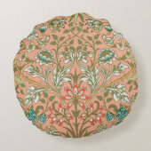 ウィリアムモリスヒアシントフラワーバラアート ラウンドクッション (裏面)