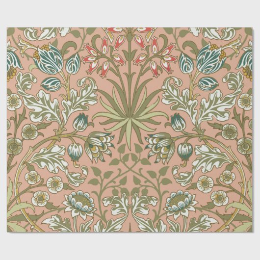 ウィリアムモリスヒアシントフラワーバラアート ラッピングペーパー (フラット)