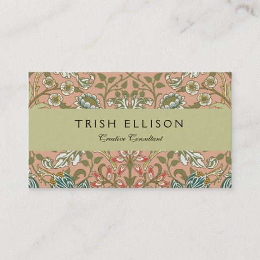 ウィリアムモリスヒアシントフラワーバラアート 名刺 (正面)