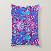 ウィリアムモリスヒヤシンスプリントアクアアンドパープル アクセントクッション (正面(垂直))