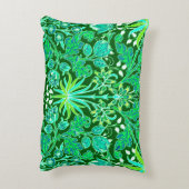 ウィリアムモリスヒヤシンスプリントエメラルドグリーン アクセントクッション (裏面(縦))