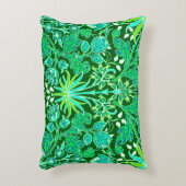 ウィリアムモリスヒヤシンスプリントエメラルドグリーン アクセントクッション (正面(垂直))