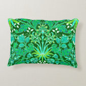 ウィリアムモリスヒヤシンスプリントエメラルドグリーン アクセントクッション (裏面)