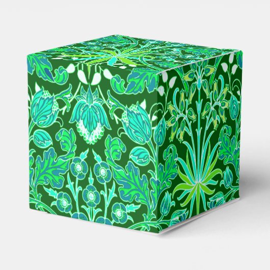 ウィリアムモリスヒヤシンスプリントエメラルドグリーン フェイバーボックス (裏面サイド)