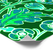 ウィリアムモリスヒヤシンスプリントエメラルドグリーン ポスター (角)