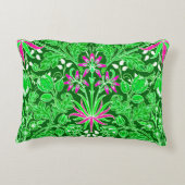 ウィリアムモリスヒヤシンスプリントライム&エメラルドグリーン アクセントクッション (裏面)