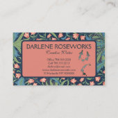 ウィリアムモリスビューティフルフローラピンクリリー 名刺 (裏面)