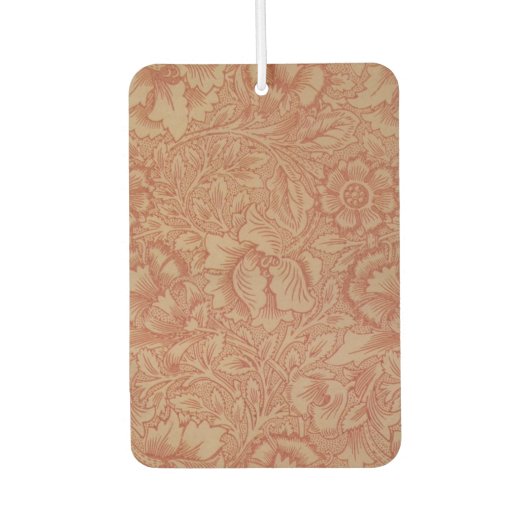 ウィリアムモリスピンクポピーフラワーフローラ カーエアーフレッシュナー (正面)