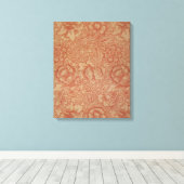 ウィリアムモリスピンクポピーフラワーフローラ キャンバスプリント (インサイチュ (ウッドフロア))