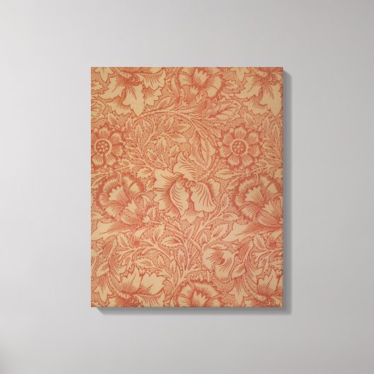 ウィリアムモリスピンクポピーフラワーフローラ キャンバスプリント (正面)