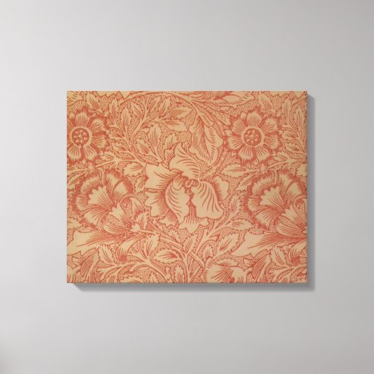 ウィリアムモリスピンクポピーフラワーフローラ キャンバスプリント (正面)
