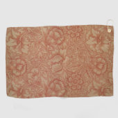 ウィリアムモリスピンクポピーフラワーフローラ ゴルフタオル (横)